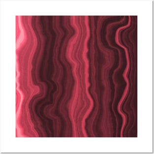 Magenta Pink Marbled Paint Pattern Posters and Art